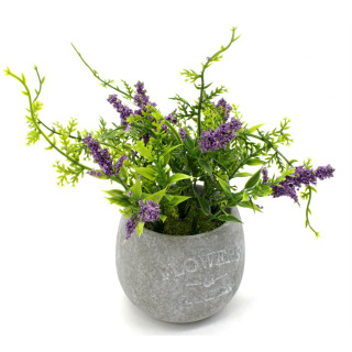 6,99 &eur Stein-Topf cm Kunst-Pflanze Ø mit Lavendel 22cm, 16 x