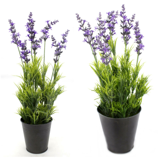 Kunst-Pflanze Lavendel mit Stein-Topf 6,99 x 22cm, &eur Ø 16 cm