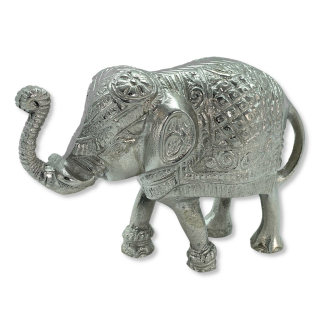 Metall Dekofigur Elefant silber 11 cm x 17 - Elephant x Dekoelefant 24