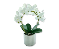 Kunst-Pflanze Orchidee weiße Blüten 38cm...